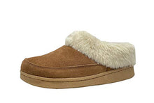 Clarks Women's Faux Fur Clog Indoor and Outdoor Slipper (8M US, Cognac)
