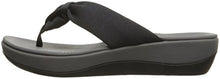 Clarks Women's Arla Glison Flip-Flop, Black Fabric, 9 Medium US