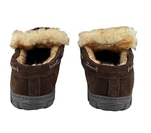 Clarks Mens Suede Venetian Moccasin Slipper A345001 - Warm Plush Faux Fur Lining - Indoor Outdoor House Slippers for Men (8 M US, Dark Brown)