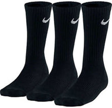 NIKE Unisex Performance Cushion Crew Socks with Bag (6 Pairs), Black/White, Medium