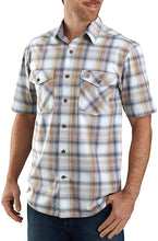 Carhartt Men's 104173 Rugged Flex Relaxed Fit Lightweight Plaid Shirt - Large Regular - Soft Blue