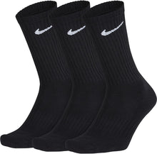 NIKE Unisex Performance Cushion Crew Socks with Bag (6 Pairs), Black/White, Medium