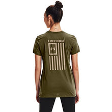 Under Armour Women's New Freedom Flag T-Shirt , Marine Od Green (390)/Desert Sand , X-Small