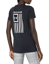 Under Armour Women's New Freedom Flag T-Shirt , Black (001)/White , Small