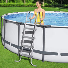 Bestway 5613HE Steel Pro MAX 14 x 4 Foot Outdoor Circle Frame Above Ground Round Swimming Pool Set with Ladder and Filter Pump