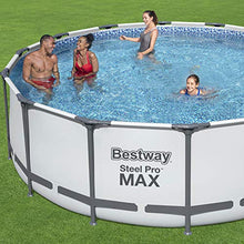 Bestway 5613HE Steel Pro MAX 14 x 4 Foot Outdoor Circle Frame Above Ground Round Swimming Pool Set with Ladder and Filter Pump