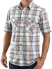 Carhartt Men's 104173 Rugged Flex Relaxed Fit Lightweight Plaid Shirt - Large Regular - Soft Blue