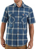 Carhartt Men's 104173 Rugged Flex Relaxed Fit Lightweight Plaid Shirt - 2X-Large Regular - Dark Blue